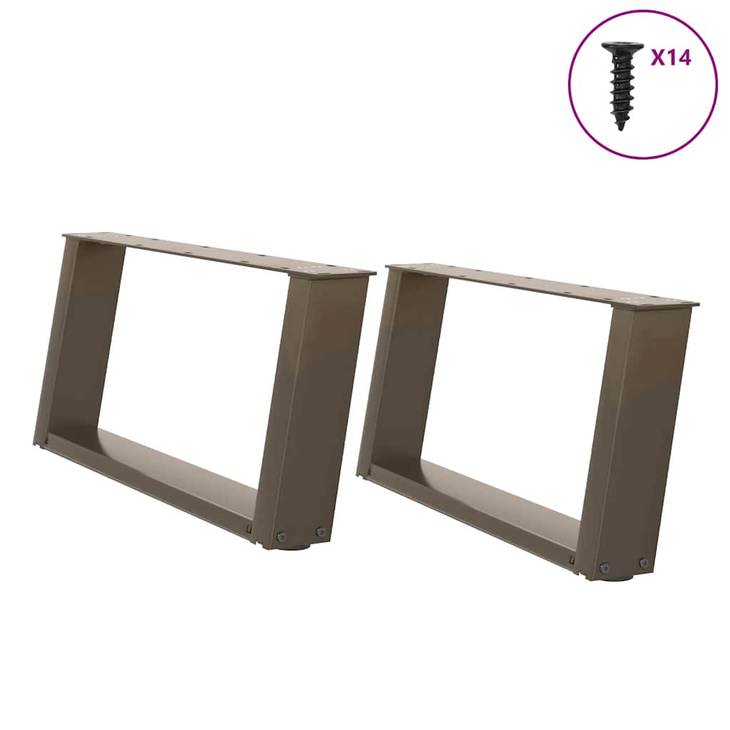 Coffee Table Legs U-Shaped 2 pcs Natural Steel 70x(30-31) cm Steel
