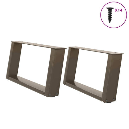 Coffee Table Legs U-Shaped 2 pcs Natural Steel 70x(30-31) cm Steel