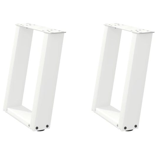 Coffee Table Legs U-Shaped 2 pcs White 28x(42-43) cm Steel