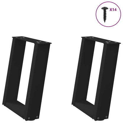 Coffee Table Legs U-Shaped 2 pcs Black 38x(42-43) cm Steel