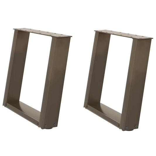 Coffee Table Legs U-Shaped 2 pcs Natural Steel 50x(42-43) cm Steel