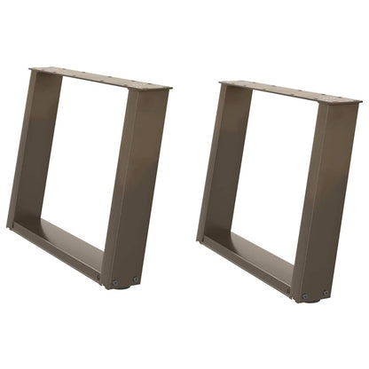 Coffee Table Legs U-Shaped 2 pcs Natural Steel 60x(42-43) cm Steel