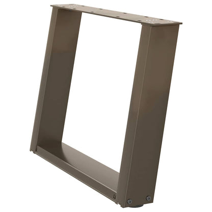 Coffee Table Legs U-Shaped 2 pcs Natural Steel 60x(42-43) cm Steel