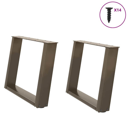 Coffee Table Legs U-Shaped 2 pcs Natural Steel 70x(42-43) cm Steel