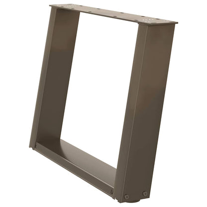 Coffee Table Legs U-Shaped 2 pcs Natural Steel 70x(42-43) cm Steel