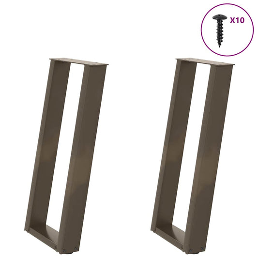 Console Table Legs U-Shaped 2 pcs Natural Steel 28x(72-73) cm Steel