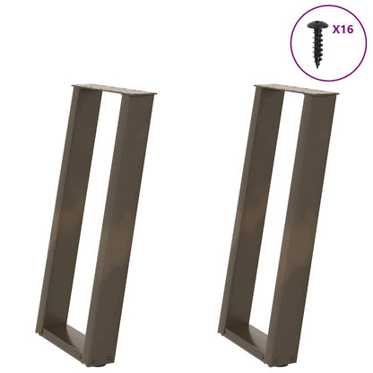 Console Table Legs U-Shaped 2 pcs Natural Steel 38x(72-73) cm Steel