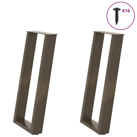 Console Table Legs U-Shaped 2 pcs Natural Steel 38x(72-73) cm Steel