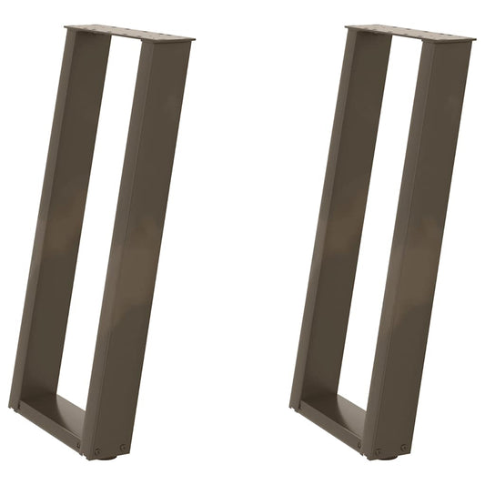 Console Table Legs U-Shaped 2 pcs Natural Steel 38x(72-73) cm Steel