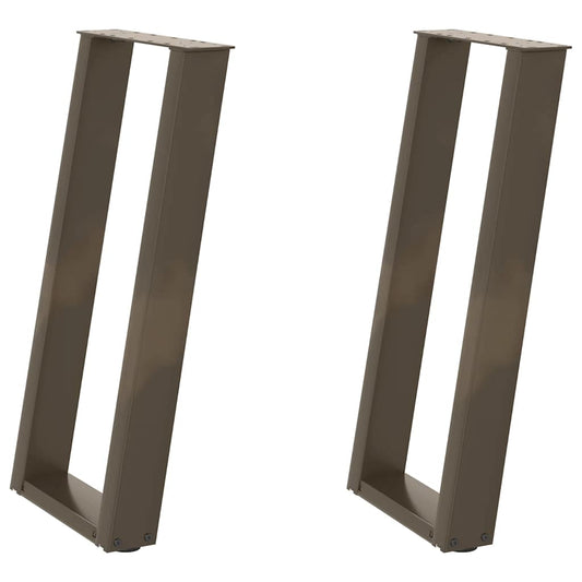 Console Table Legs U-Shaped 2 pcs Natural Steel 38x(72-73) cm Steel