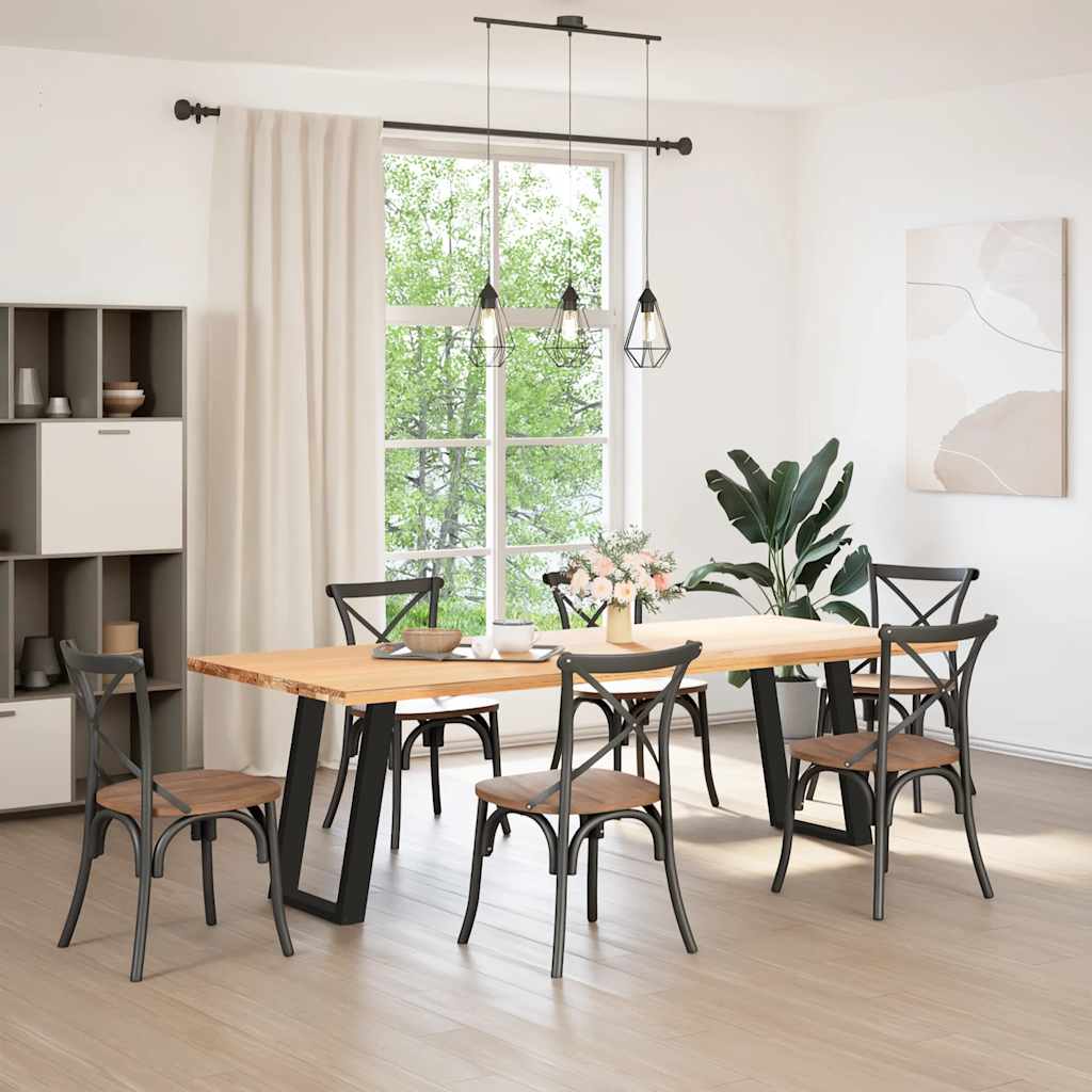 Dining Table Legs U-Shaped 2 pcs Black 50x(72-73) cm Steel