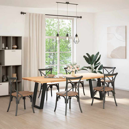 Dining Table Legs U-Shaped 2 pcs Black 50x(72-73) cm Steel