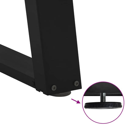 Dining Table Legs U-Shaped 2 pcs Black 50x(72-73) cm Steel