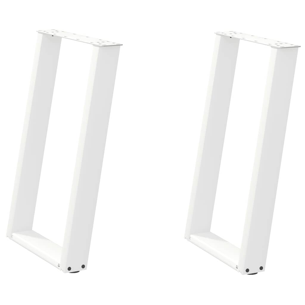 Dining Table Legs U-Shaped 2 pcs White 50x(72-73) cm Steel