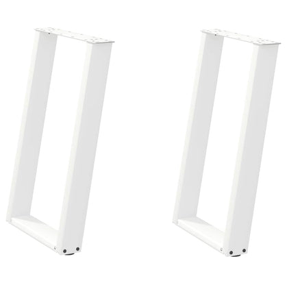 Dining Table Legs U-Shaped 2 pcs White 50x(72-73) cm Steel