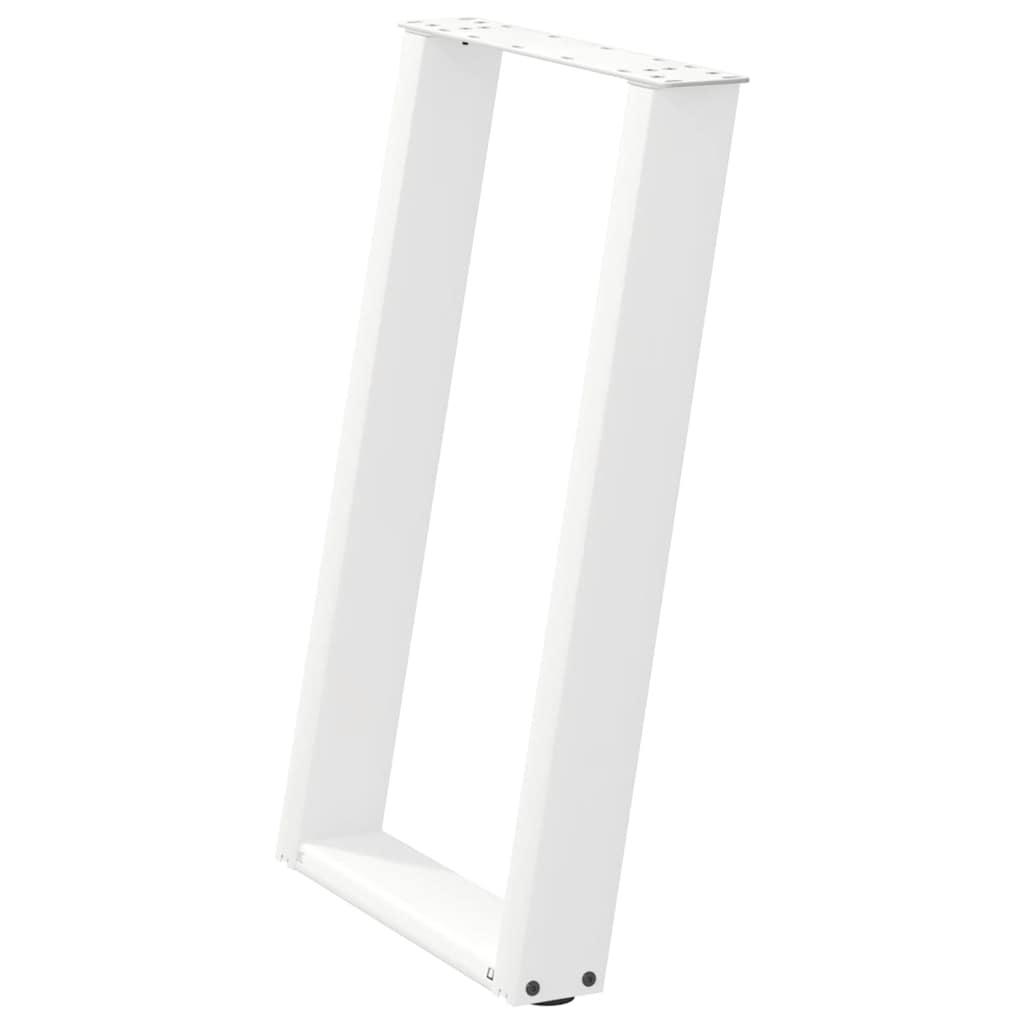 Dining Table Legs U-Shaped 2 pcs White 50x(72-73) cm Steel