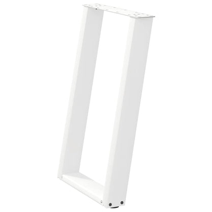 Dining Table Legs U-Shaped 2 pcs White 50x(72-73) cm Steel