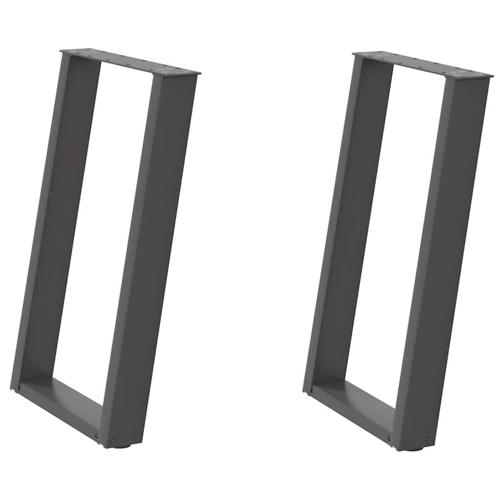 Dining Table Legs U-Shaped 2 pcs Anthracite 50x(72-73) cm Steel