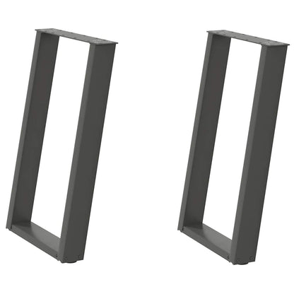 Dining Table Legs U-Shaped 2 pcs Anthracite 50x(72-73) cm Steel