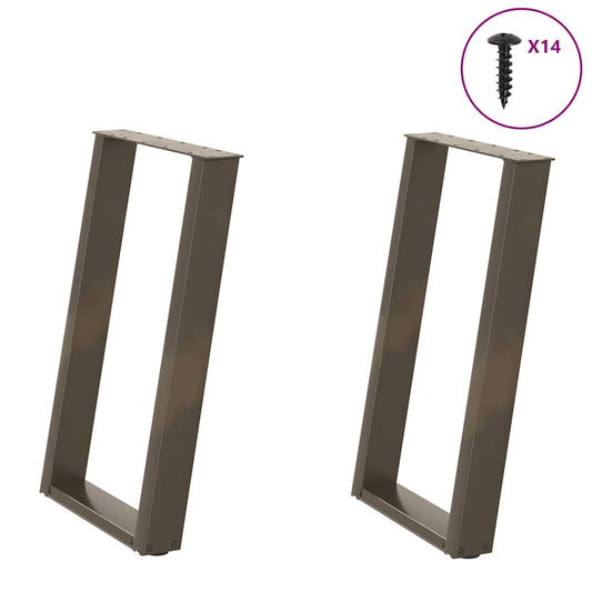 Dining Table Legs U-Shaped 2 pcs Natural Steel 50x(72-73) cm Steel