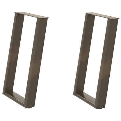 Dining Table Legs U-Shaped 2 pcs Natural Steel 50x(72-73) cm Steel