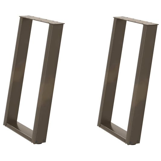 Dining Table Legs U-Shaped 2 pcs Natural Steel 50x(72-73) cm Steel