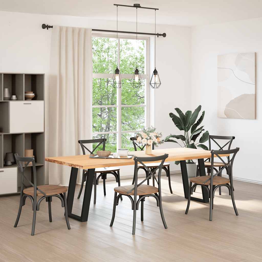 Dining Table Legs U-Shaped 2 pcs Black 60x(72-73) cm Steel
