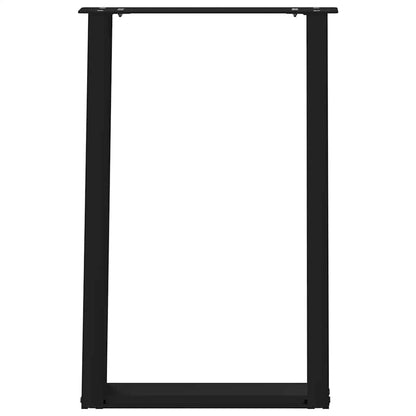 Dining Table Legs U-Shaped 2 pcs Black 60x(72-73) cm Steel