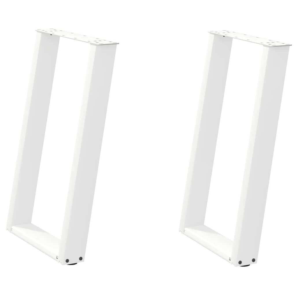Dining Table Legs U-Shaped 2 pcs White 60x(72-73) cm Steel