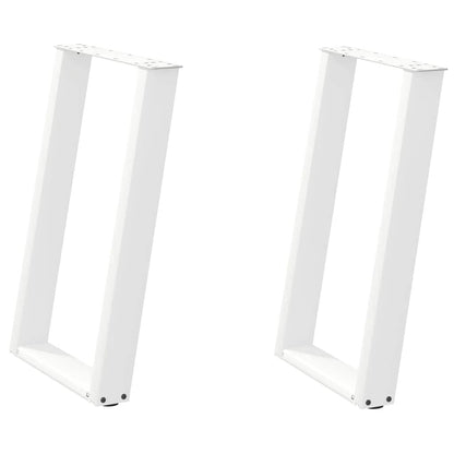 Dining Table Legs U-Shaped 2 pcs White 60x(72-73) cm Steel