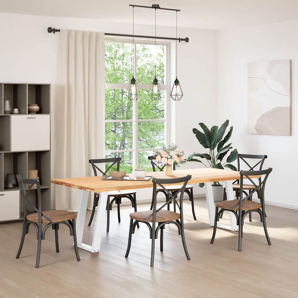 Dining Table Legs U-Shaped 2 pcs White 60x(72-73) cm Steel