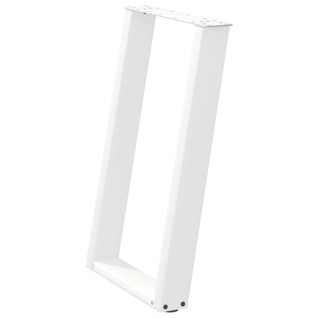 Dining Table Legs U-Shaped 2 pcs White 60x(72-73) cm Steel