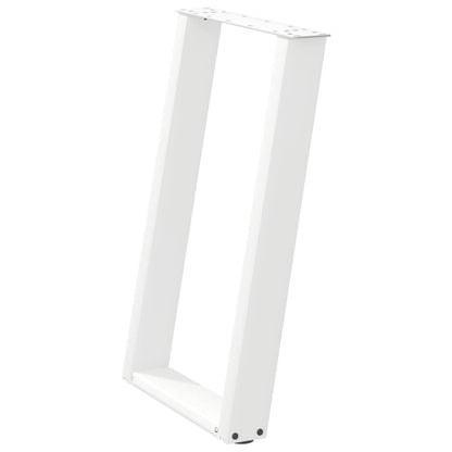 Dining Table Legs U-Shaped 2 pcs White 60x(72-73) cm Steel