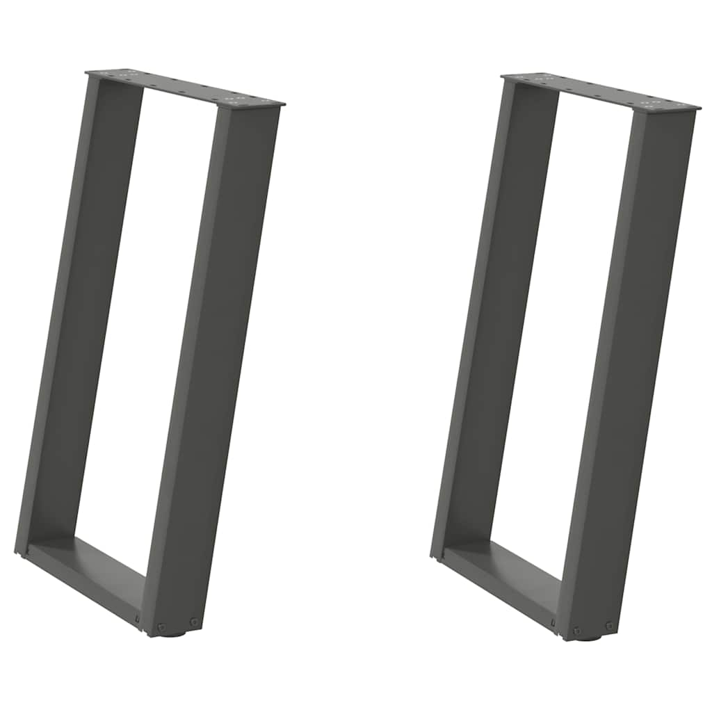 Dining Table Legs U-Shaped 2 pcs Anthracite 60x(72-73) cm Steel
