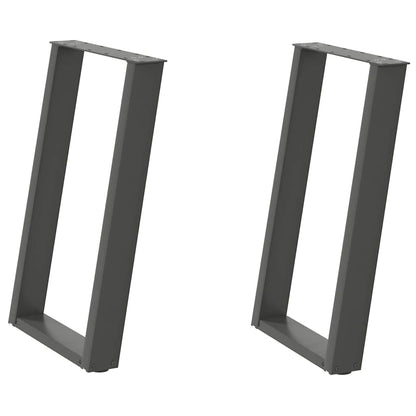 Dining Table Legs U-Shaped 2 pcs Anthracite 60x(72-73) cm Steel