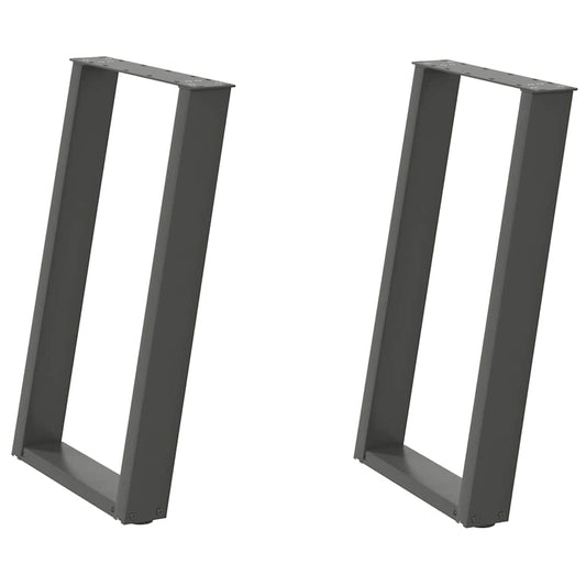 Dining Table Legs U-Shaped 2 pcs Anthracite 60x(72-73) cm Steel