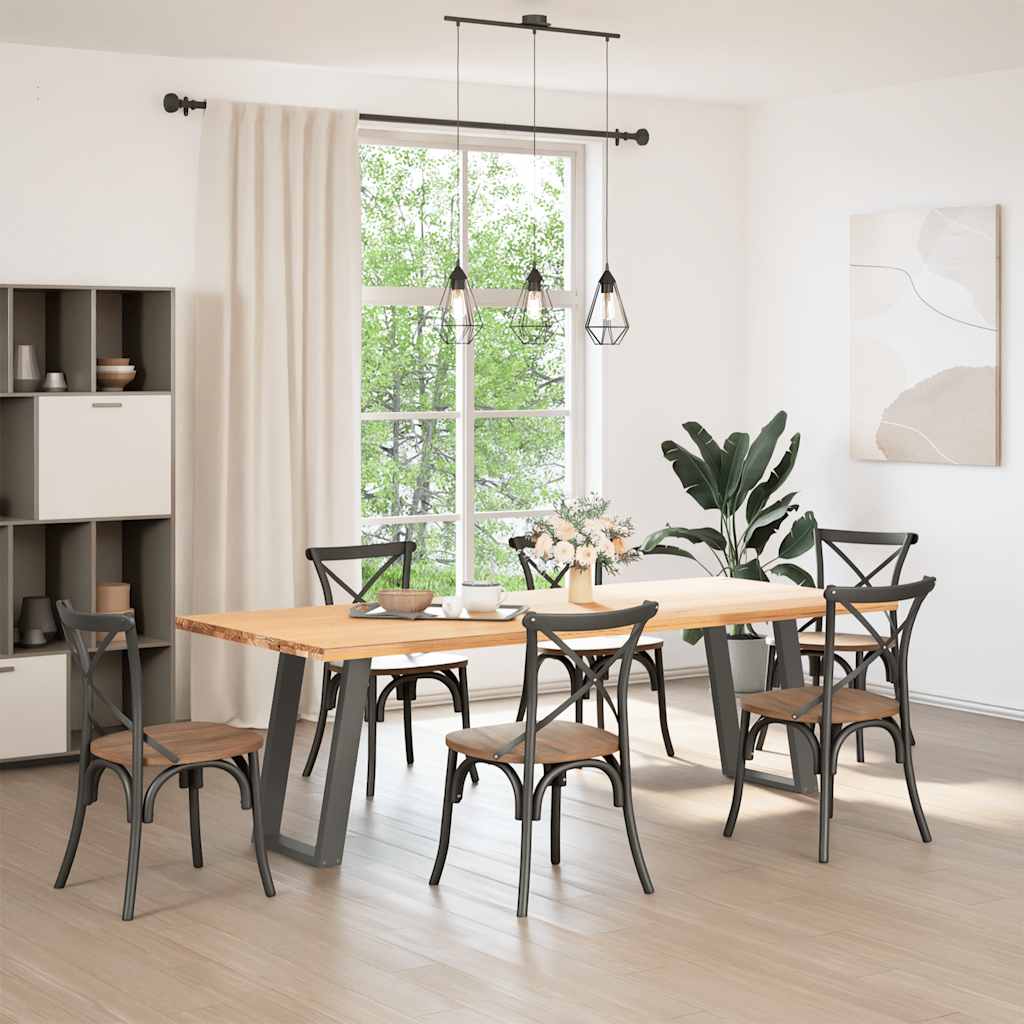 Dining Table Legs U-Shaped 2 pcs Anthracite 60x(72-73) cm Steel
