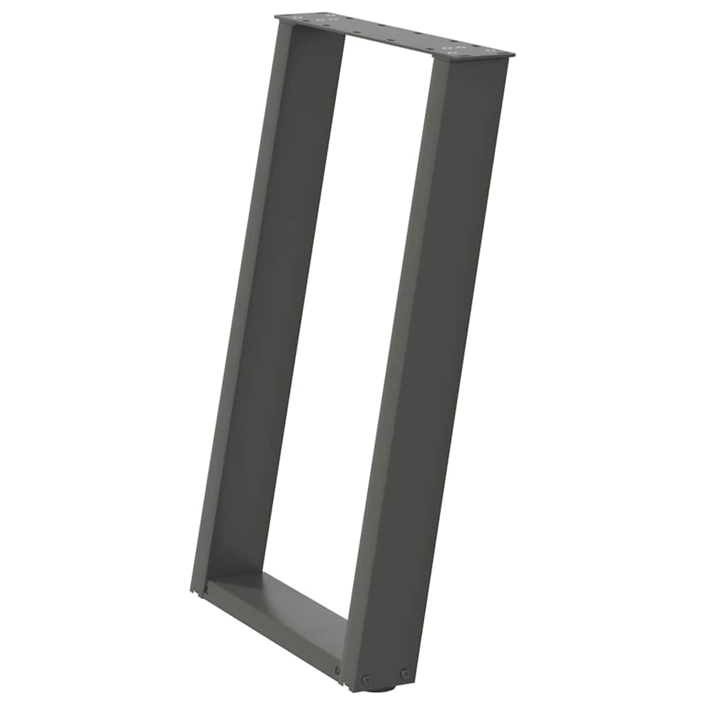 Dining Table Legs U-Shaped 2 pcs Anthracite 60x(72-73) cm Steel