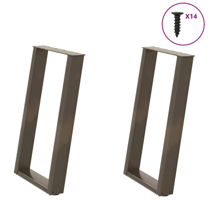 Dining Table Legs U-Shaped 2 pcs Natural Steel 60x(72-73) cm Steel