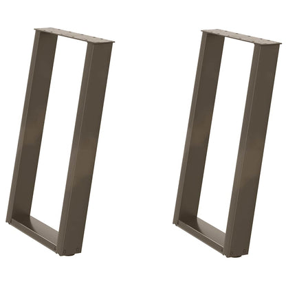 Dining Table Legs U-Shaped 2 pcs Natural Steel 60x(72-73) cm Steel
