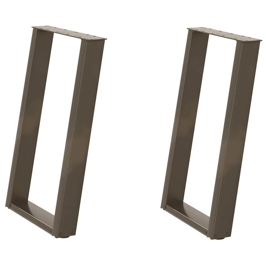Dining Table Legs U-Shaped 2 pcs Natural Steel 60x(72-73) cm Steel