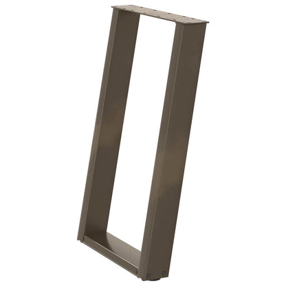 Dining Table Legs U-Shaped 2 pcs Natural Steel 60x(72-73) cm Steel
