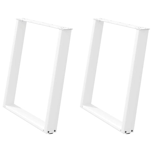 Dining Table Legs U-Shaped 2 pcs White 70x(72-73) cm Steel
