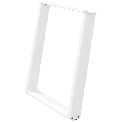 Dining Table Legs U-Shaped 2 pcs White 70x(72-73) cm Steel