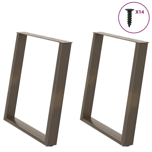 Dining Table Legs U-Shaped 2 pcs Natural Steel 70x(72-73) cm Steel
