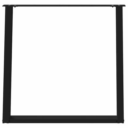 Dining Table Legs U-Shaped 2 pcs Black 80x(72-73) cm Steel