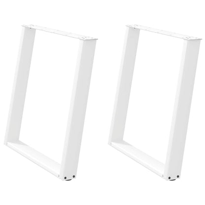 Dining Table Legs U-Shaped 2 pcs White 80x(72-73) cm Steel