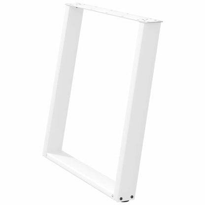 Dining Table Legs U-Shaped 2 pcs White 80x(72-73) cm Steel