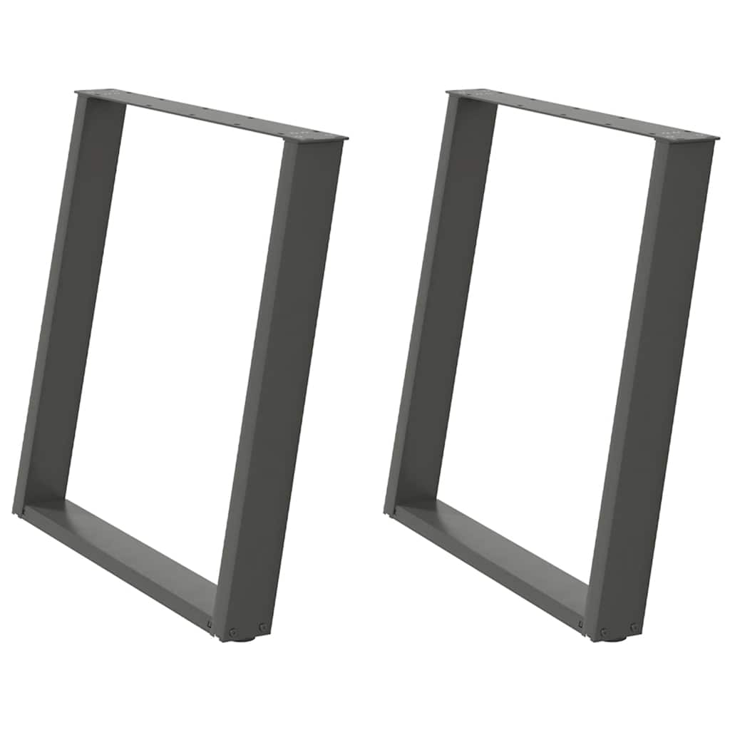 Dining Table Legs U-Shaped 2 pcs Anthracite 80x(72-73) cm Steel