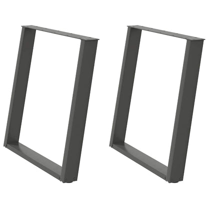 Dining Table Legs U-Shaped 2 pcs Anthracite 80x(72-73) cm Steel